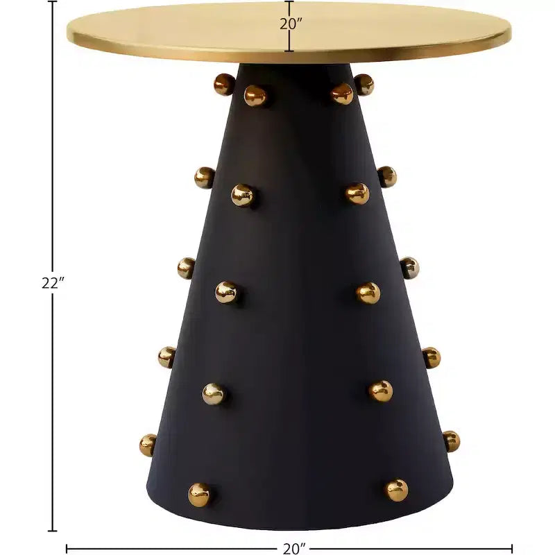 Meridian Furniture, Tavolino Raven Nero / Oro