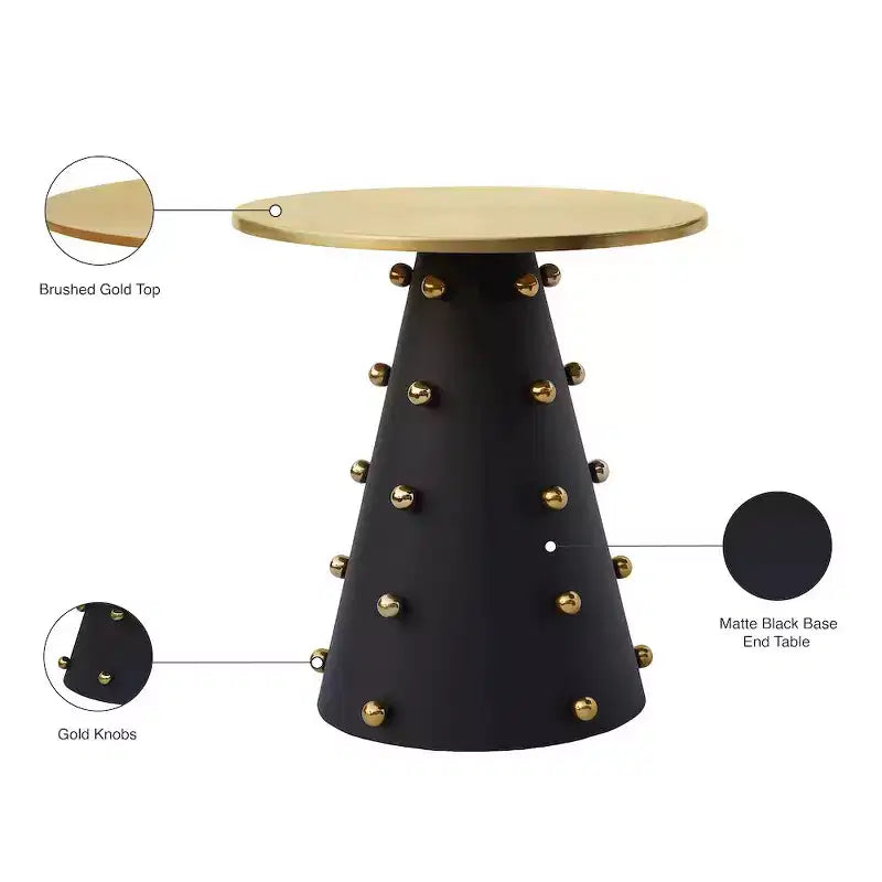 Meridian Furniture, Tavolino Raven Nero / Oro