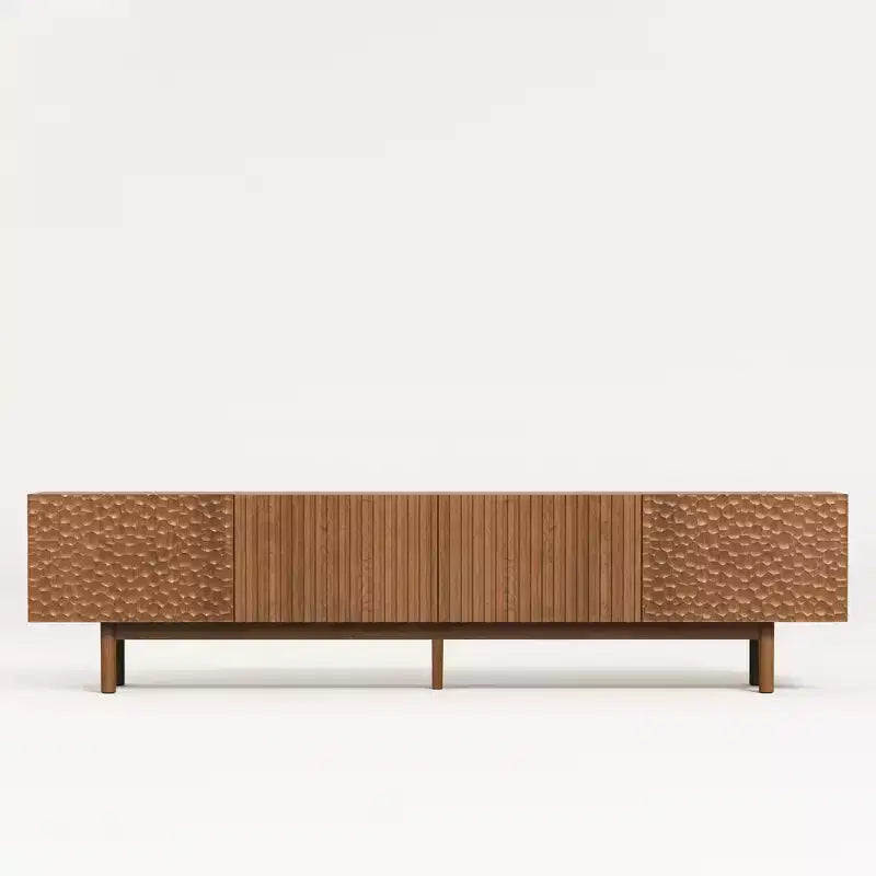Gaoyangjiaju Mobile TV da 220 cm per TV da 90 pollici in MDF con gambe in legno massello