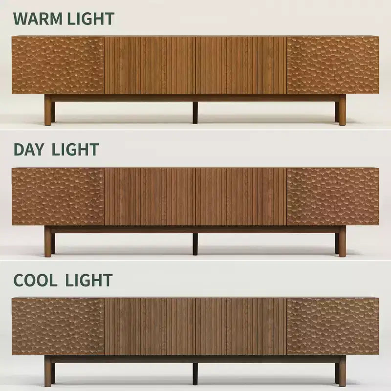 Gaoyangjiaju Mobile TV da 220 cm per TV da 90 pollici in MDF con gambe in legno massello