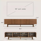 Gaoyangjiaju Mobile TV da 220 cm per TV da 90 pollici in MDF con gambe in legno massello