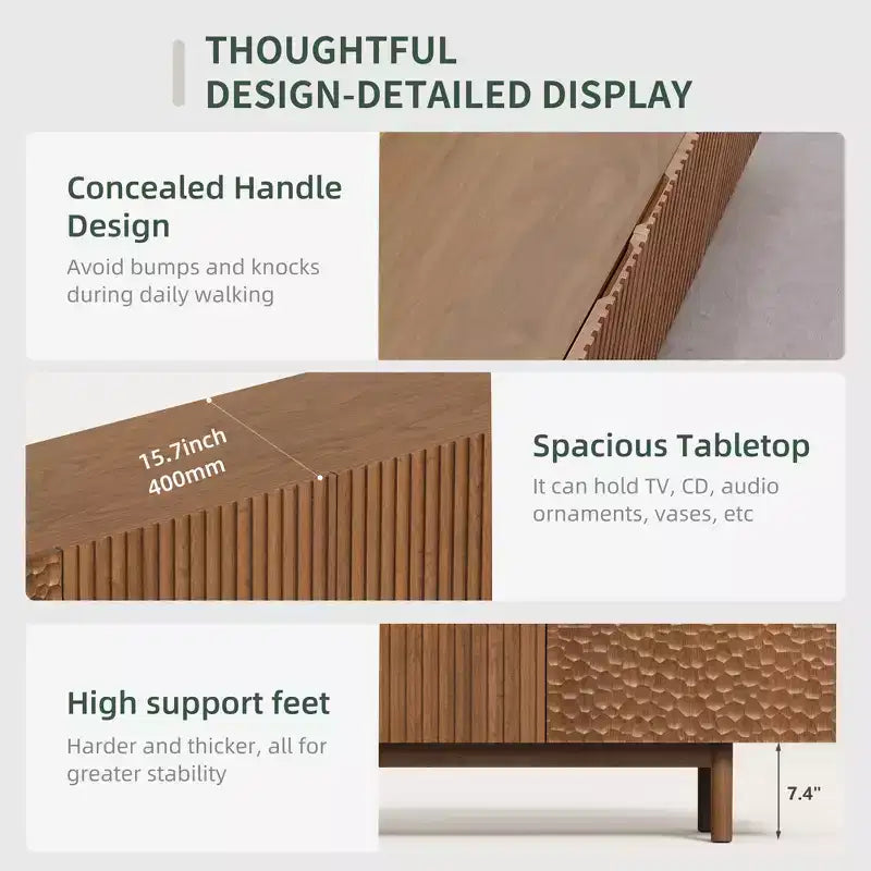 Gaoyangjiaju Mobile TV da 220 cm per TV da 90 pollici in MDF con gambe in legno massello
