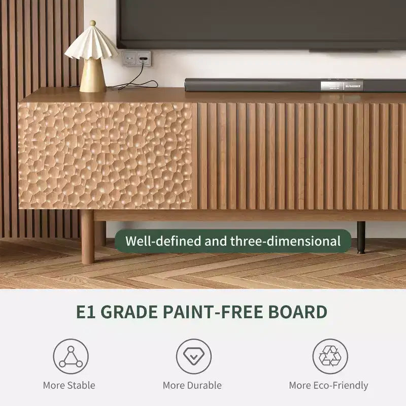Gaoyangjiaju Mobile TV da 220 cm per TV da 90 pollici in MDF con gambe in legno massello
