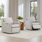 Poltrona reclinabile a parete Spruce & Spring Power Swivel con poggiapiedi elettrico