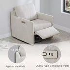 Poltrona reclinabile a parete Spruce & Spring Power Swivel con poggiapiedi elettrico