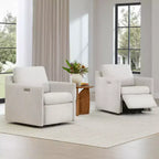 Poltrona reclinabile a parete Spruce & Spring Power Swivel con poggiapiedi elettrico