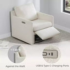 Poltrona reclinabile a parete Spruce & Spring Power Swivel con poggiapiedi elettrico