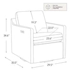 Poltrona reclinabile a parete Spruce & Spring Power Swivel con poggiapiedi elettrico