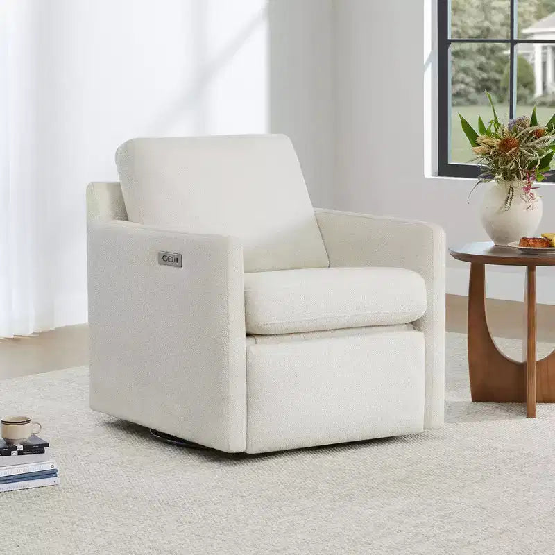 Poltrona reclinabile a parete Spruce & Spring Power Swivel con poggiapiedi elettrico