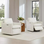 Poltrona reclinabile a parete Spruce & Spring Power Swivel con poggiapiedi elettrico