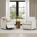 Poltrona reclinabile a parete Spruce & Spring Power Swivel con poggiapiedi elettrico