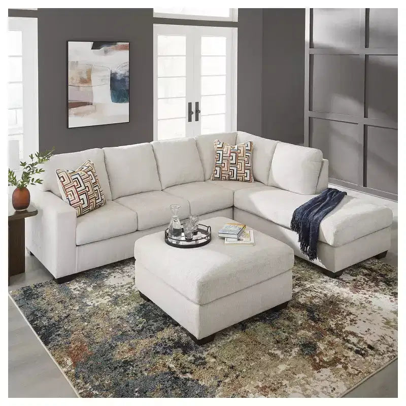 Signature Design by Ashley Aviemore Poggiapiedi oversize – Grande poggiapiedi quadrato con imbottitura rigida