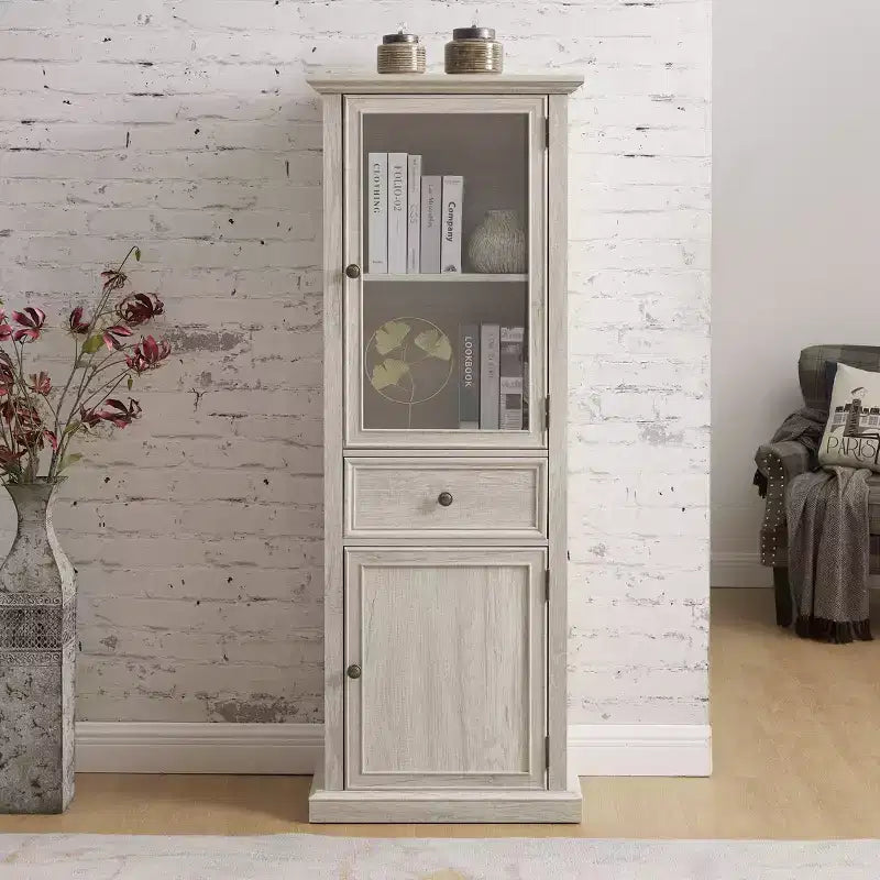 Okak Libreria Espositiva a Colonna Moderna Scaffale Multifunzionale, Organizzatore Contenitore Vetrina per Soggiorno, Ufficio