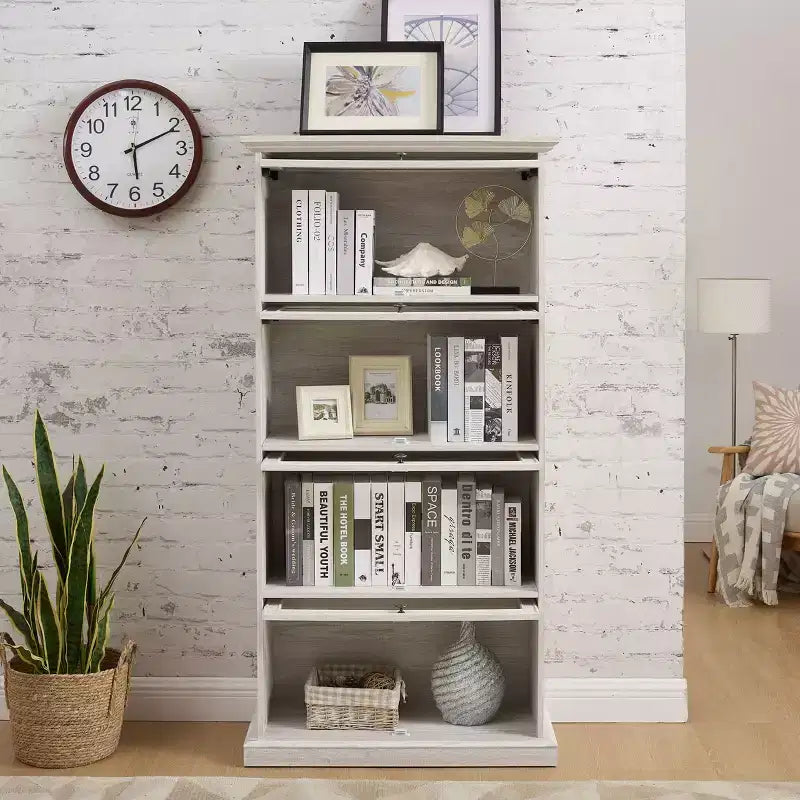 Okak Libreria Espositiva a Colonna Moderna Scaffale Multifunzionale, Organizzatore Contenitore Vetrina per Soggiorno, Ufficio