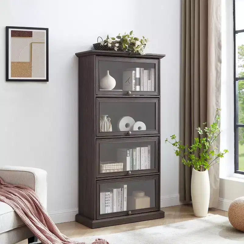 Okak Libreria Espositiva a Colonna Moderna Scaffale Multifunzionale, Organizzatore Contenitore Vetrina per Soggiorno, Ufficio