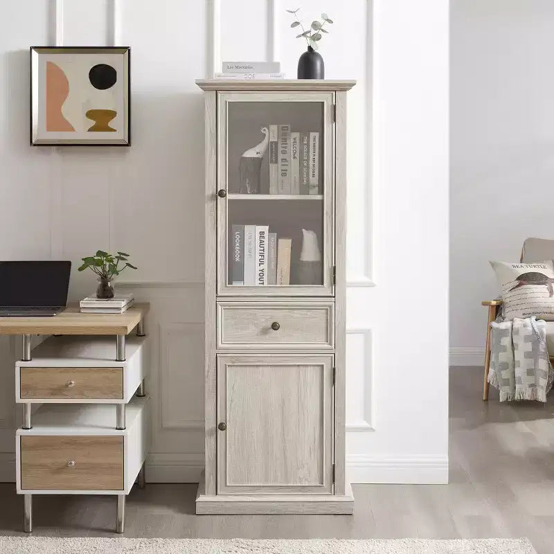 Okak Libreria Espositiva a Colonna Moderna Scaffale Multifunzionale, Organizzatore Contenitore Vetrina per Soggiorno, Ufficio
