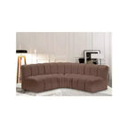Meridian Furniture, divano modulare Arc in pelle vegana marrone