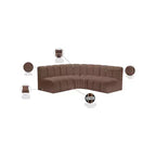 Meridian Furniture, divano modulare Arc in pelle vegana marrone
