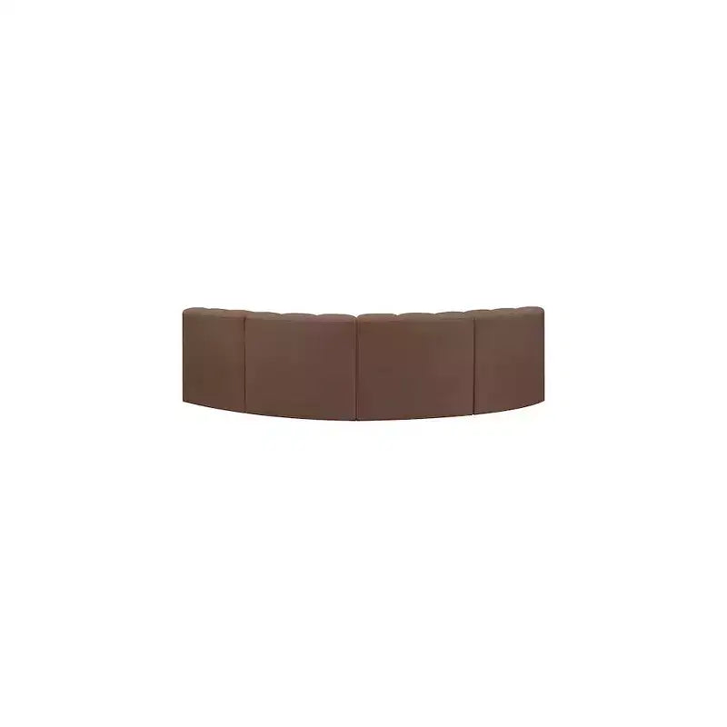 Meridian Furniture, divano modulare Arc in pelle vegana marrone
