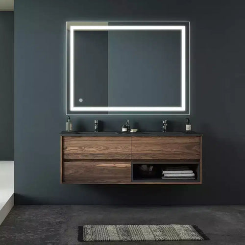 32 x 24 Inch LED Bathroom Vanity Mirror 3 Colors Dimmable Wall Mounted Makeup Mirror with Wall Switch Control Waterproof Anti-Fog Bathroom Mirror