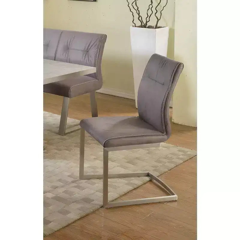 Chintaly Imports, Sedia a sbalzo contemporanea con cuciture a vista - Set da 2