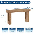 Tavolo consolle lungo 160 cm - Tavolo da divano dietro il divano, Tavolo rettangolare in legno stile rustico per ingresso, corridoio, soggiorno