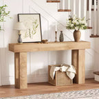 Tavolo consolle lungo 160 cm - Tavolo da divano dietro il divano, Tavolo rettangolare in legno stile rustico per ingresso, corridoio, soggiorno