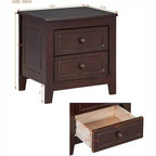 Comodino Acekool Mid Century con 2 cassetti, tavolino da caffè retrò in noce per camera da letto, soggiorno, ufficio, facile da montare