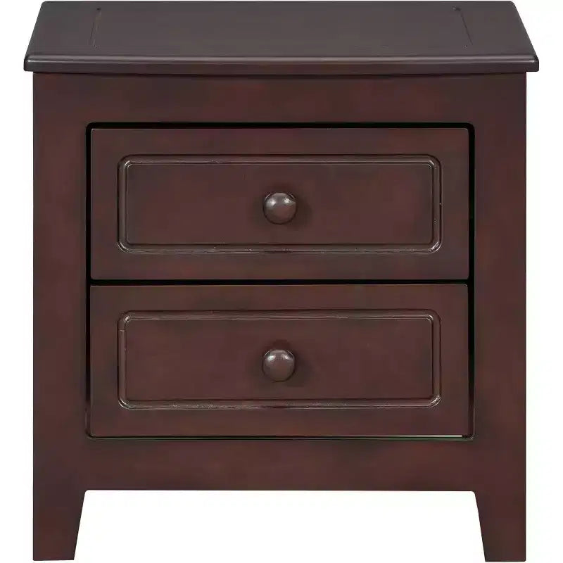Comodino Acekool Mid Century con 2 cassetti, tavolino da caffè retrò in noce per camera da letto, soggiorno, ufficio, facile da montare