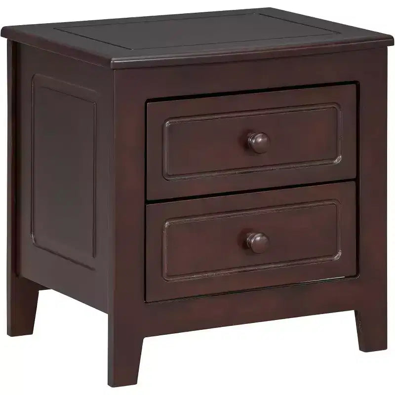 Comodino Acekool Mid Century con 2 cassetti, tavolino da caffè retrò in noce per camera da letto, soggiorno, ufficio, facile da montare