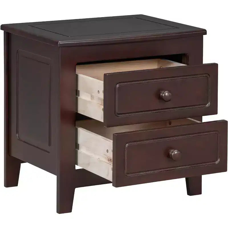 Comodino Acekool Mid Century con 2 cassetti, tavolino da caffè retrò in noce per camera da letto, soggiorno, ufficio, facile da montare