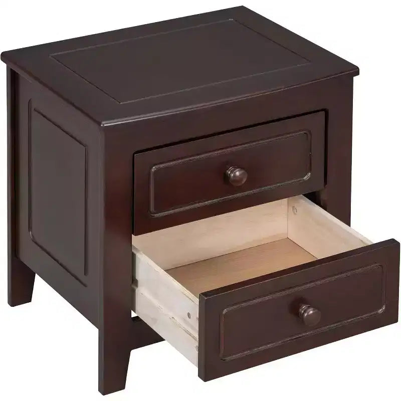 Comodino Acekool Mid Century con 2 cassetti, tavolino da caffè retrò in noce per camera da letto, soggiorno, ufficio, facile da montare