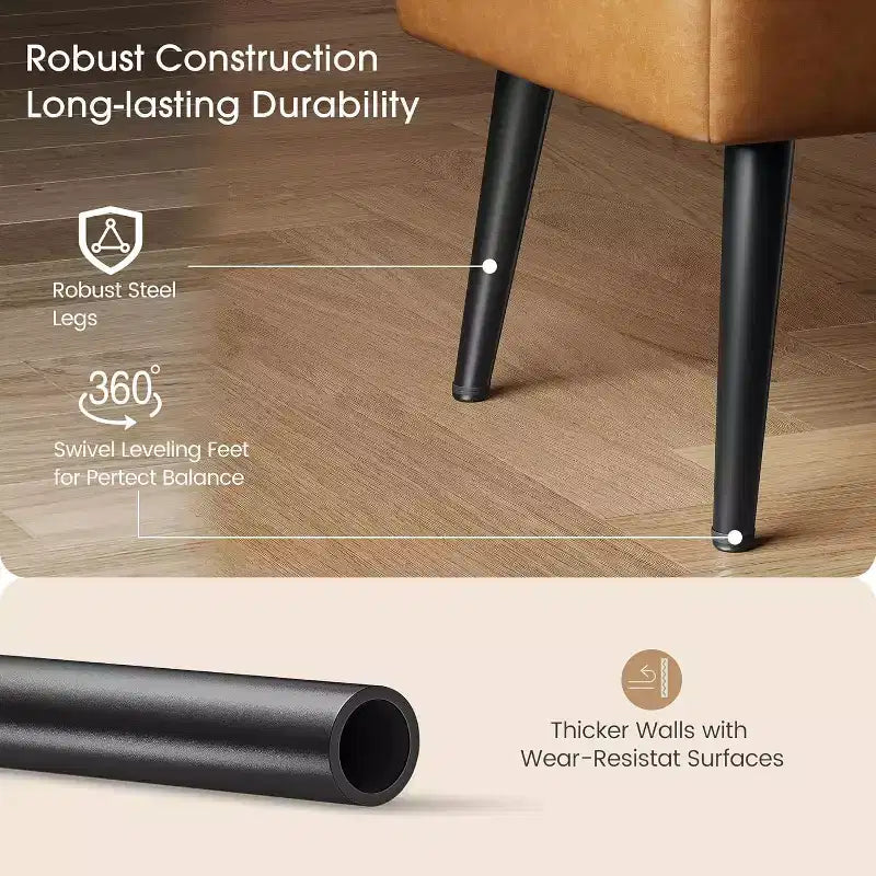 Panca Ottomana Contenitore da 121,4 cm con Rivestimento in Pelle, Cerniere Robuste, Seduta Poggiapiedi per Camera da Letto o Ingresso