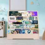 Scaffale per libri per bambini a 5 livelli, mensole espositive per libri per bambini con scaffale profondo per riviste, organizer per cameretta, camera da letto per bambini