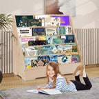 Scaffale per libri per bambini a 5 livelli, mensole espositive per libri per bambini con scaffale profondo per riviste, organizer per cameretta, camera da letto per bambini