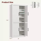 Coolmee Dispensa Alta da Cucina, Mobile Contenitore con 2 Ante e Ripiani Regolabili, Armadio Dispensa e Ampio Spazio per Sala da Pranzo e Soggiorno