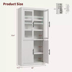 Coolmee Dispensa Alta da Cucina, Mobile Contenitore con 2 Ante e Ripiani Regolabili, Armadio Dispensa e Ampio Spazio per Sala da Pranzo e Soggiorno