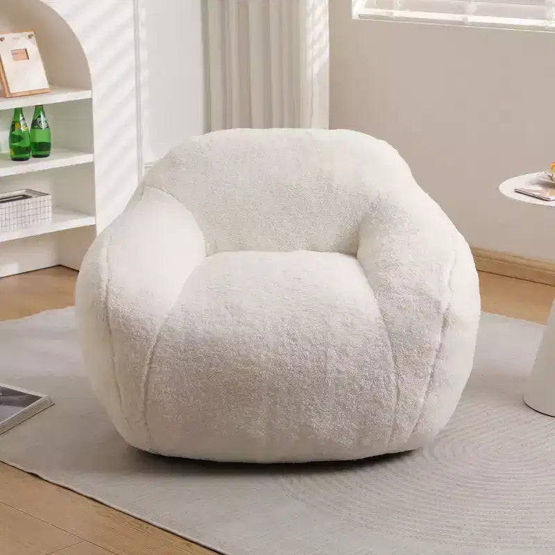 Divano pouf Okak Comfy Teddy con braccioli, poltrona a sacco morbida con memory foam, divano futon trapuntato per soggiorno, camera da letto