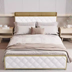 TROPOW King Size Giroletto con Stazione di Ricarica e Luci a LED, Letto King Size con Testiera in Velluto e Contenitore