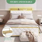 TROPOW King Size Giroletto con Stazione di Ricarica e Luci a LED, Letto King Size con Testiera in Velluto e Contenitore