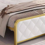 TROPOW King Size Giroletto con Stazione di Ricarica e Luci a LED, Letto King Size con Testiera in Velluto e Contenitore