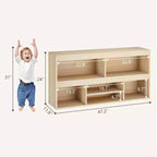 TROPOW Organizzatore Contenitore Giocattoli 6 Cubi Scaffale per Bambini Armadietto in Legno Mobiletto con Ripiani Casette per Bambini, Mensole, Armadietto per Bambini, Libreria per Bambini, Stanza dei Giochi, Legno