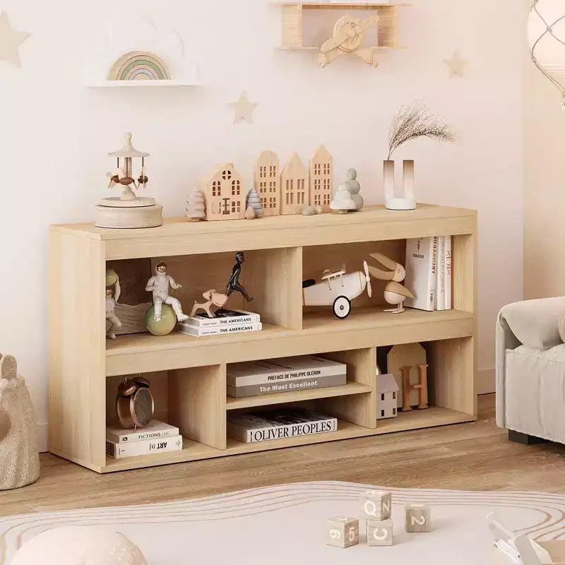 TROPOW Organizzatore Contenitore Giocattoli 6 Cubi Scaffale per Bambini Armadietto in Legno Mobiletto con Ripiani Casette per Bambini, Mensole, Armadietto per Bambini, Libreria per Bambini, Stanza dei Giochi, Legno