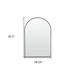 Specchio da bagno HomeRoots 39 con cornice ad arco in metallo nero