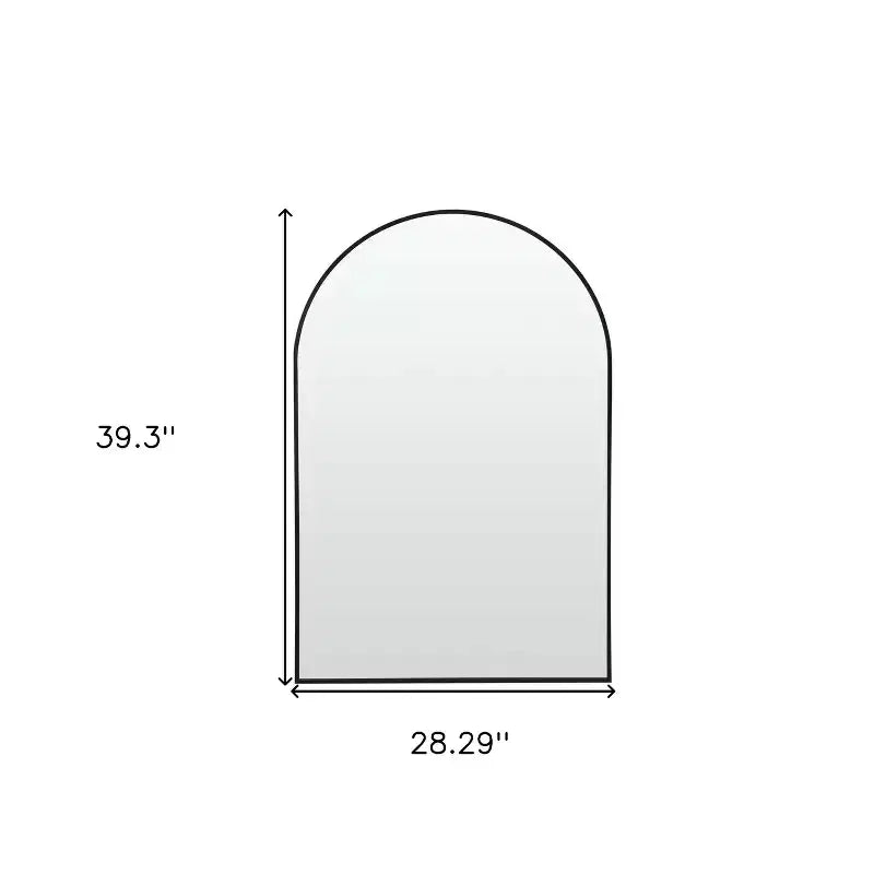 Specchio da bagno HomeRoots 39 con cornice ad arco in metallo nero