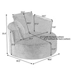 GDFStudio Lewiston Sedia Rotonda Contemporanea Imbottita in Velluto a Coste con Schienale Imbottito