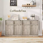62.4 Credenza Buffet - Mobile Contenitore a 4 Cassetti per Cucina, Sala da Pranzo e Soggiorno