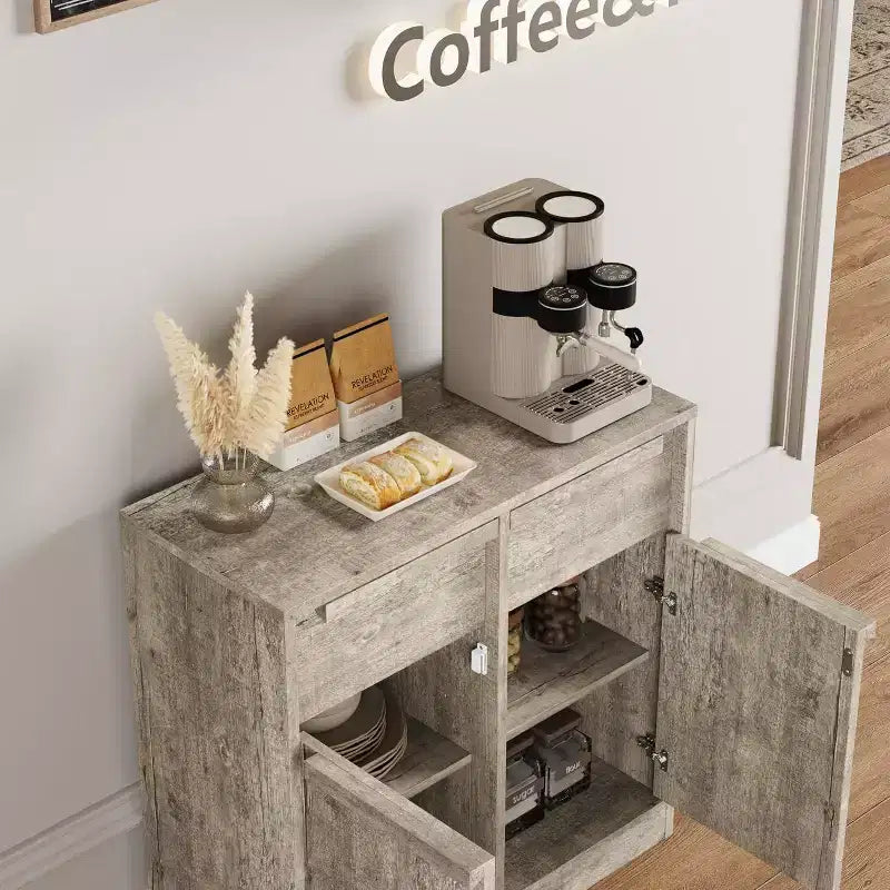 62.4 Credenza Buffet - Mobile Contenitore a 4 Cassetti per Cucina, Sala da Pranzo e Soggiorno