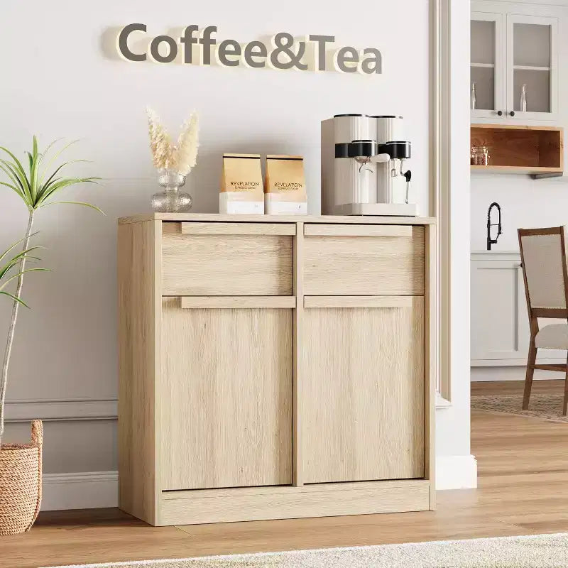 62.4 Credenza Buffet - Mobile Contenitore a 4 Cassetti per Cucina, Sala da Pranzo e Soggiorno