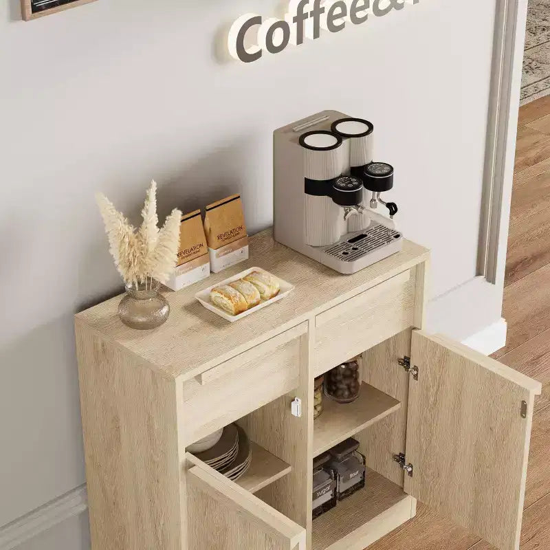 62.4 Credenza Buffet - Mobile Contenitore a 4 Cassetti per Cucina, Sala da Pranzo e Soggiorno